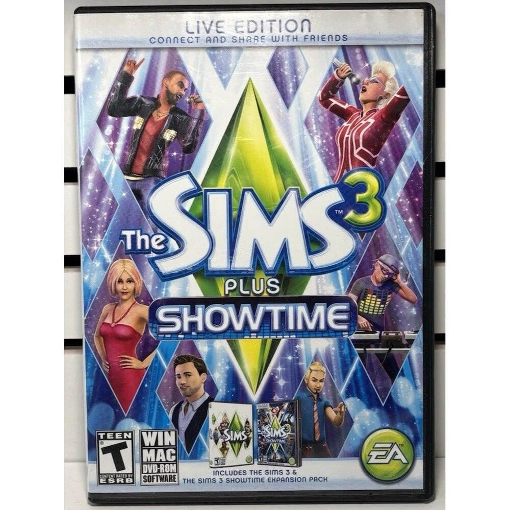THE SIMS 3 Plus Showtime Expansion Pack MAC PC DVD ROM Live Edition CIB